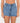 Penny Kick Flare Denim Shorts - Middy Blue