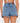 Penny Kick Flare Denim Shorts - Middy Blue