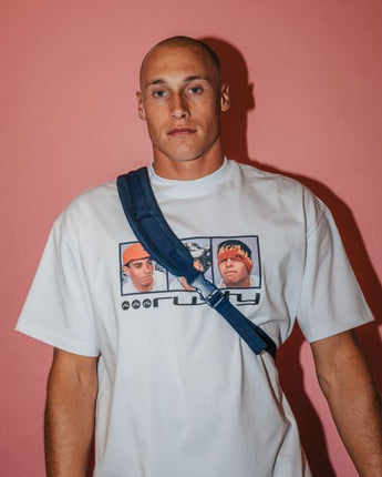 White Lines Sling Bag - Navy Blue