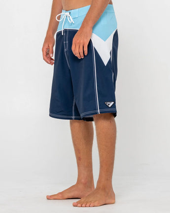 Straight Pipe Fixed Waist Board Short - Navy Blue 1