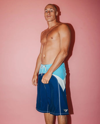 Straight Pipe Fixed Waist Board Short - Navy Blue 1