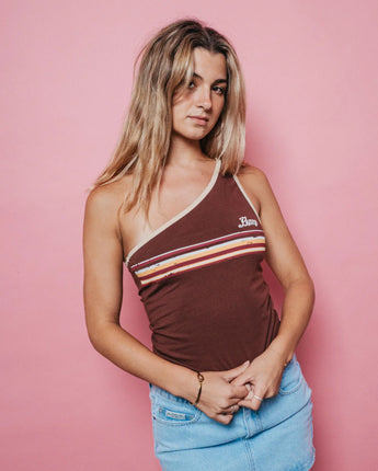 Rack Off One Shoulder Top - Pinecone