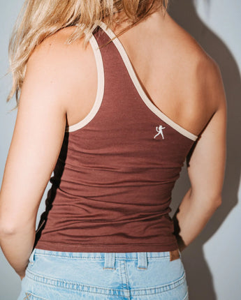 Rack Off One Shoulder Top - Pinecone