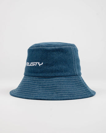 Miss Me Denim Bucket Hat - Deep Sea Blue
