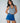 Penny Kick Flare Denim Shorts - Middy Blue