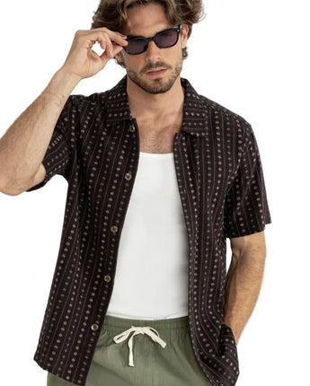 Dakota Stripe SS Shirt - Chocolate
