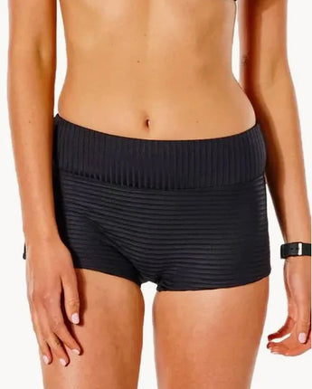 Premium Surf Boyleg Bikini Bottom - Black