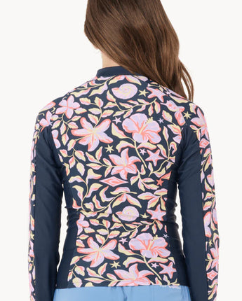 Sunset Sky Zip Thru Rash Vest - Navy