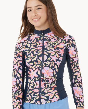 Sunset Sky Zip Thru Rash Vest - Navy