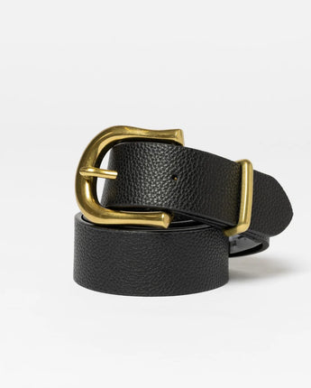 Mary High Waisted Ladies Leather Belt- Black