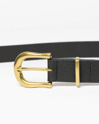 Mary High Waisted Ladies Leather Belt- Black