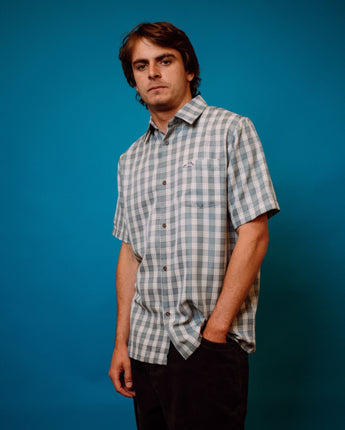 Datsun Check Shirt -Dolphin Blue