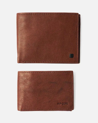 K-ROO RFID 2 IN 1 LEATHER WALLET - BROWN