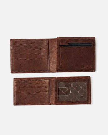 K-ROO RFID 2 IN 1 LEATHER WALLET - BROWN