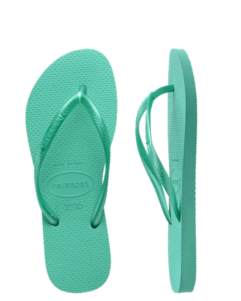 Havaianas Kids Slim Metallic Thongs- Virtual Green