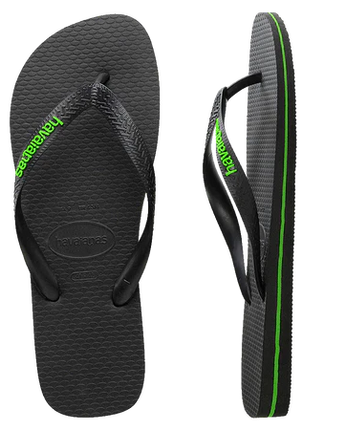 Havaianas Rubber Logo - Black/Neon Green