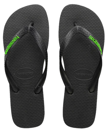 Havaianas Rubber Logo - Black/Neon Green