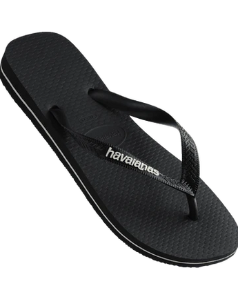 Havaianas Kids Rubber Logo Black/Glacial White Kids
