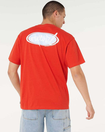 Rip Script Tee - Lava Red