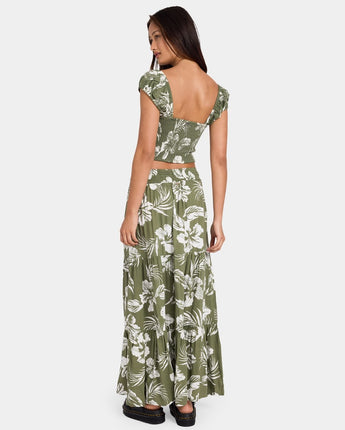 Viper Maxi Skirt - Moss Stone