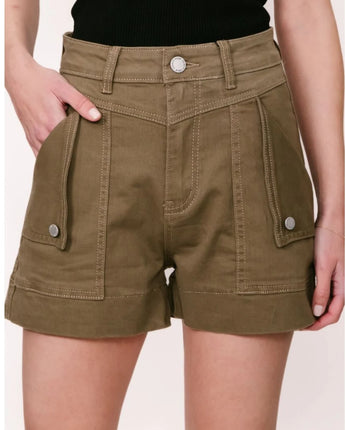 Flip Pocket Shorts- Brown