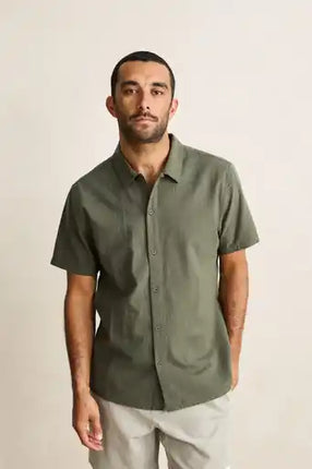 Classic Linen SS Shirt - Forest Green