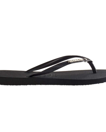 Havaianas Slim Metal Logo Crystal - Black